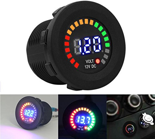 GOFORJUMP DC 12 V Moto Voiture LED Numérique Affichage Voltmètre Étanche Volt Mètre Tension Jauge Tension Testeur Mètre