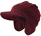 Männer Gestrickte Visier Mütze Vlies Gefüttert Stulpe Winter Täglich Strickmützen (Ohrenschützer-Rotwein)