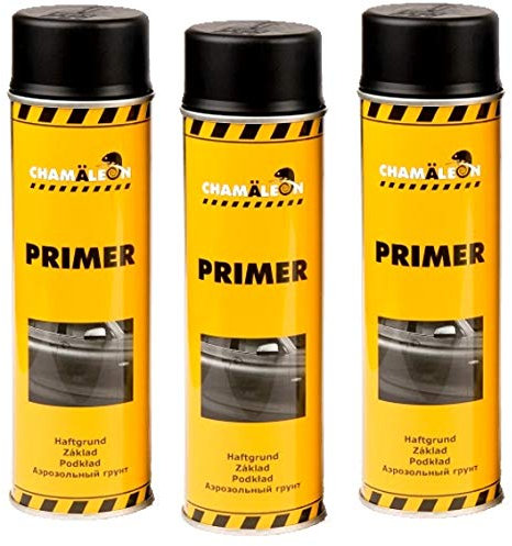 Chamäleon 1K Grundierung Spray 500ml Füller Acryl Primer Filler Schichtfüller Korrosionsschutz (Schwarz, 3)
