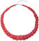 COOLSTEELANDBEYOND Rot Kreis Scheibe Edelsteine Wulst Kette Halsband Choker Halskette Anhänger, Abendkleid Bankette