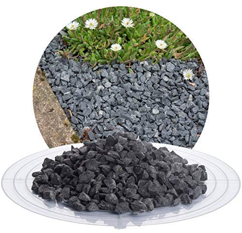 Schicker Mineral Basalt Ziersplitt anthrazit 5-8 mm 25 kg, Basaltsplitt aus Deutschland in verschiedenen Größen von 2-56 mm, Basaltbruch farbechter Naturstein ideal zur Garten-, Hof- & Weggestaltung