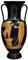 Amphore, Oedipus und Sphinx Vase aus antiker griechischer Keramik, Museumskopie