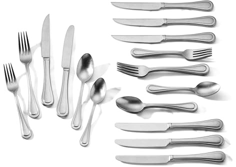 Lenox 893079 Textured Neutrals 24-Piece Flatware Set