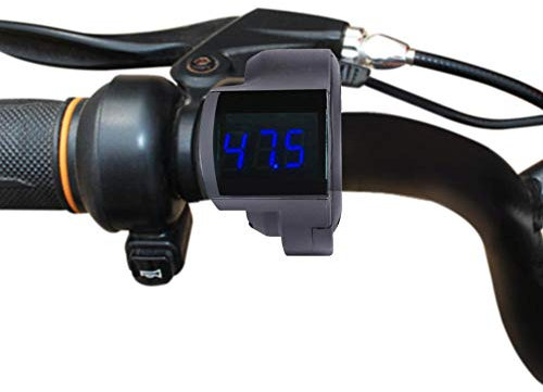 VBESTLIFE E-Bike-Beschleuniger-Schalthebel mit digitaler Spannungsanzeige (12 V bis 99 V) - Kompakt - Schwarz - Stromtester