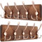 SKOLOO Garderobenleiste Holz, Vintage, Stabile Kleiderhaken Wand mit 5 Dreifachhaken, 2er-Pack, zum Aufhängen von Kleidung, Mantel, Hüten, Jacken, Rucksack, Hakenleiste Holz Antiker auf Braun