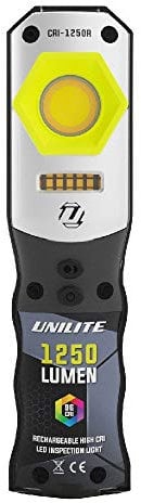 Unilite CRI-1250R USB Rechargeable High Power LED Compact Detailing Inspection Light | 1250Lm | 2700k 4500k 6500k | 96+ CRI | SW UV LEDs
