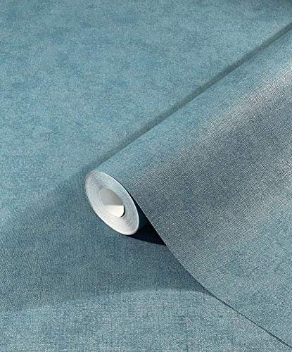 marburg Tapete Blau Grün Petrol Pastelltöne Uni Modern für Wohnzimmer Schlafzimmer oder Küche Made in Germany Premium Qualität 32413