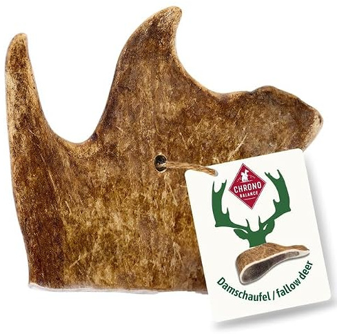 ChronoBalance® M Damwild Hirschgeweih für Hunde Kauspielzeug: 100% Hirschgeweih echt Hundespielzeug zur Zahnpflege, Hunde Kauartikel, Kausnack Hund mit Mineralstoffen & Nährstoffen, M (1er Set)