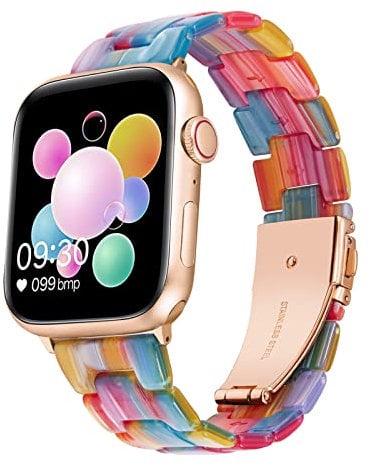 BINLUN Resina Correa Compatible con Apple Watch 38mm 40mm 41mm 42mm 44mm 45mm 46mm 49mm Mujer Pulsera para Compatible con iWatch Series 10 9 8 7 6 5 4 3 2 1 SE2 SE Ultra