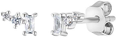 NOELANI Ohrstecker 925 Sterling Silber Damen Ohrschmuck, mit Zirkonia synth., 0,7 cm, Silber, Kommt in Schmuck Geschenk Box, 2031566