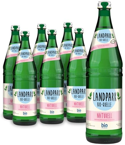 Landpark Bio-Mineralwasser Naturell, 12 x 0,75 l in Glasflaschen - ohne Kohlensäure - Reich an wichtigen Nährstoffen wie Calcium und Magnesium
