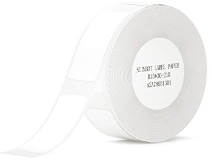 NIIMBOT D110/D11/D101 Etiketten Selbstklebend zum Beschriften,15 x 30mm Etikettendrucker Thermo Papier für Schule, Zuhause, Büro, Kleine Unternehmen,1 Rollen 210 Etiketten/Rolle (Weiß)