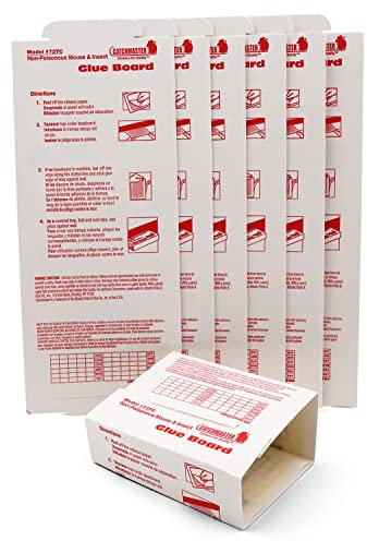 Catchmaster 72TC Trampa Ratones con Cebo 6 Piezas - Adhesiva Profesional Sin Veneno para Interiores, Bodegas y Almacenes