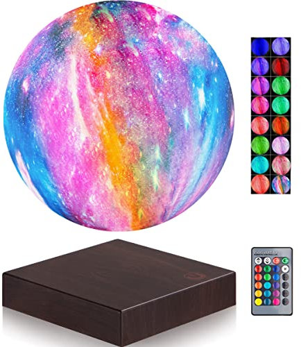 VGAzer Magnetische Levitation Mond Lampe Globus Nachtlicht Schwebende 3D Mond LED Buntes Licht für Haus Dekoration Tischlampe