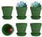 vensovo 10.16cm Green Clay Pot for Plant with Saucer - 6 Pack Small Terra Cotta Plant Pot with Drainage Hole, Flower Pot with Tray, Terracotta Pot for Indoor Outdoor Plant