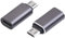 PEARL USB C Kupplung: 2er-Set Adapter Micro-USB-Stecker auf USB-C-Buchse, Aluminiumgehäuse (USB Typ C Adapter, Typ Buchse auf Micro Stecker, Apple iPhone Ladekabel)