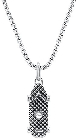 s.Oliver Kette mit Anhänger Edelstahl Jungen Kinder Halsschmuck, 40+3 cm, Silber, Skateboard, Kommt in Schmuck Geschenk Box, 2033930
