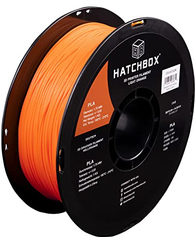 HATCHBOX 1.75mm Light Orange PLA 3D Printer Filament, 1 KG Spool, Dimensional Accuracy +/- 0.03 mm, 3D Printing Filament