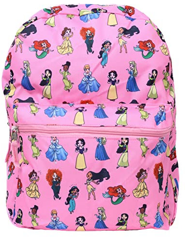 Disney Princess 16 Backpack Bag Belle Cinderella Tiana Jasmine Ariel Snow White