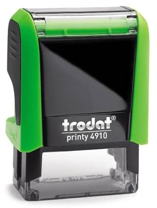 Trodat Printy 4910 - apfelgrün - mit Wunschtext personalisierbarer Namensstempel - gleich online gestalten, Firmenstempel, Textstempel, Arztstempel – max. 3 Zeilen - 26x9mm