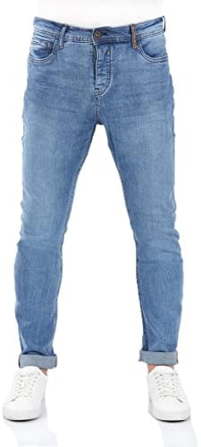 riverso Jeans Herren Stretch Tapered Fit RIVToni Jeanshose Hose Denim, Farbe:Middle Blue Denim (M236), Größe:33W / 34L
