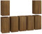 vidaXL 7X TV Schrank Wohnwand Schrankwand Anbauwand Wandschrank Hängeschrank Fernsehschrank TV Möbel Braun Eichen-Optik 30,5x30x60cm Holzwerkstoff