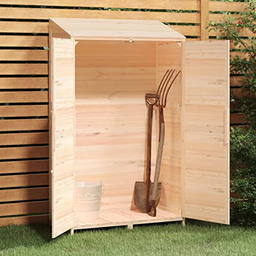 Susany Geräteschuppen Gartenschrank Holz Gerätehaus Gartenhaus Werkzeugschrank Outdoor-Schrank Gartenbox Geräteschrank Holzhaus für Garten 102x52x174,5 cm Massivholz Tanne