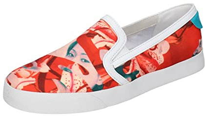 Geox Mocasines de lona para mujer, color rojo, Rojo, 10