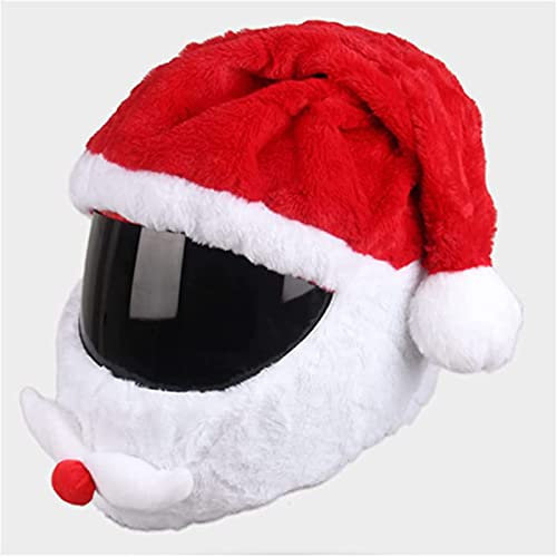 UVCMDUI Stoff-Cover für Motorradhelm, Lustiger Helm-überzug, Cover für Motorradhelm, Weihnachten Weihnachtsmann Motorrad Helm Abdeckung für Motorradhelm