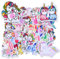 OSDUE Einhorn Sticker Set, 50 Stück Wasserdicht Vinyl Stickers, Anime Sticker Set, Cartoon Aufkleber für Auto Laptop Skateboard Fahrrad Moped Motorrad, Geeignet für Erwachsene Kinder