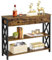 Yaheetech Mesa Consola Recibidor Mesa de Entrada de 3 Niveles para Salón Mesa Auxiliar de Estilo Industrial, Marrón Rústico 100x29.5x81 cm