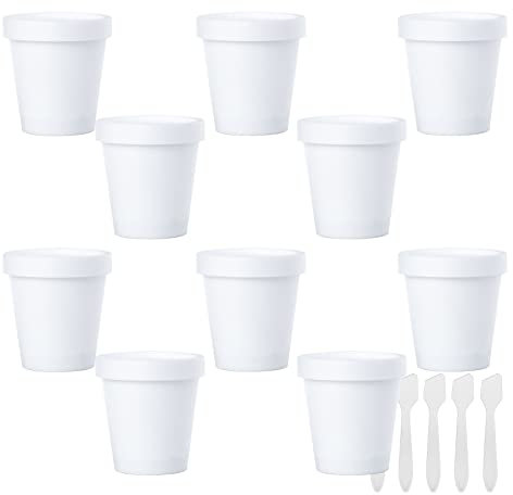 BPZXL 20 pièces 200ml Blanc Pots en Plastique, 200 g Cosmétiques en Voyage récipient Lotion Crème cosmétique Masque facial Pots