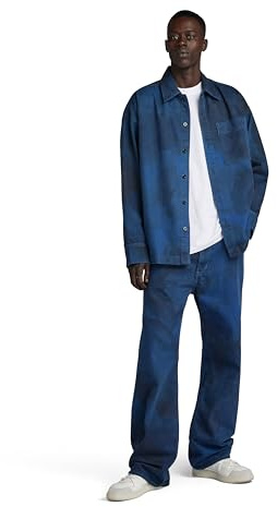 G-STAR RAW Men's Overshirts Unisex Boxy Fit Shirt, Mehrfarben (sea blue vintage denim wash gd D23007-D338-G266), M