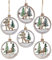 Logbuch-Verlag 6 Holzanhänger Winterlandschaft weiß Natur Winter Weihnachten Deko Holz Weihnachtskugel Ø 6,5 cm