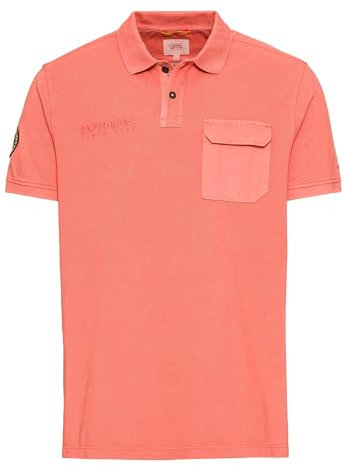 camel active Herren Piqué Poloshirt aus zertifiziertem Organic Cotton Rot-Orange, Menswear-XXL