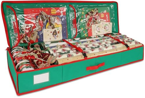 Geschenkpapier Aufbewahrung Stabil-102×36×15cm Geschenkpapier Aufbewahrungstasche Faltbare Feste Struktur, Gewebe und Karton, für Karten, Schleifen, Bänder Geschenktasche, Groß