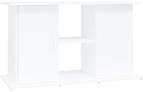 vidaXL Aquariumständer, Aquarium Unterschrank mit viel Stauraum, Aquarium Tisch mit Stabiler Oberplatte, Aquariumschrank Aquarium Halter, Weiß Holzwerkstoff