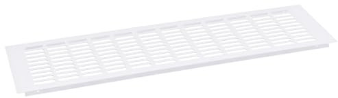 sourcing map Cubierta de ventilación de aire, 1 unidad de 600 x 150 mm, cubierta de ventilación de malla de aleación de aluminio, rejilla de ventilación rectangular para armario de zapatos (blanco)