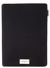 HOLZRICHTER Berlin - Laptop Sleeve 14” (No 4-2), Canvas Schutz-Hülle für MacBook Air & Pro, Ultrabook, Laptop Bag 20,5x26,5cm, 100% Baumwoll Laptop Case, Schwarz