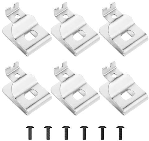 6 Pack Belt Clips for Dewalt, Drill Belt Clip Hooks Stainless Steel Replacement Drill Tool Clips with Screws for Dewalt N268241 Fit for 20V Power Tools Driver Belt Clip Drill Clip Hook Tools