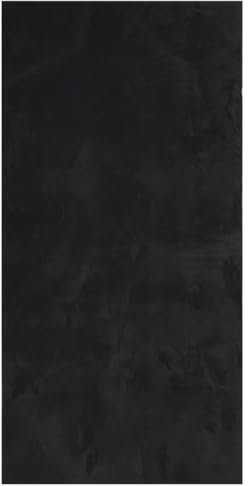 vidaXL Teppich, Wohnzimmerteppich Kurzflor Weich Waschbar, Moderner Teppich für Wohnzimmer Schlafzimmer, Flauschig Einfarbig rutschfest, Schwarz 100x200cm