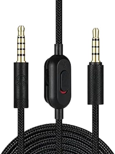 MICMXMO Ersatz Audiokabel kompatibel mit Logitech G PRO X G233 G433 G PRO Gaming Headsets, Inline-Stummschalter und Lautstärkeregler, Keine Mikrofonfunktionen