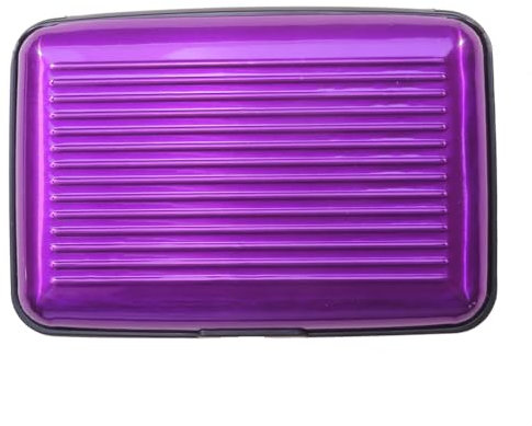 Flybloom Porte-Cartes De Crédit pour Femmes Et Hommes, Organisateur d'affaires, Portefeuille Mince, Mini Porte-Cartes D'Identité, Étui Rigide De Protection(Violet)