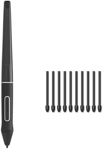 PW517 Stylus for Huion Kamvas 13 Kamvas Pro 24 Kamvas 22 Plus Kamvas 22, 8192 Levels Battery-free Digital Stylus Pen for Huion Drawing Tablet Monitor (10 Pen Nibs)