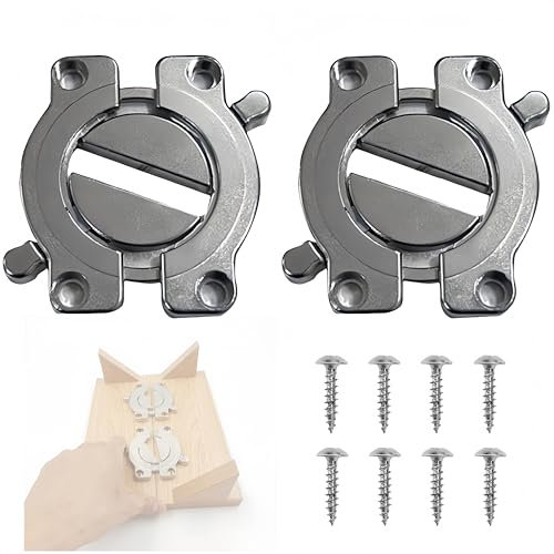 HJYDGJ 2 Stück Tischverbinder, Esstisch Schlösser Möbelverbinder Drehriegel Holzplatten Verbinder Tischplatten Tisch Platten Verbinder Metall Drehriegel trennbar zum Anschrauben Tisch Verbinder