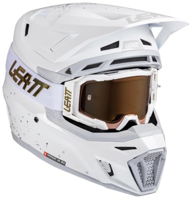 Helm MIT Brille LEATT KIT Moto 8.5 V25 White (55-56 cm) S