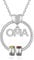 lorajewel Personalisierte OMA MAMA Halskette Kette mit 1-6 Namen Geburtsstein Silber Gold Anhänger Damen Halskette Geschenk für OMA MAMA Weihnachten Muttertag (OMA-silber-2 name)