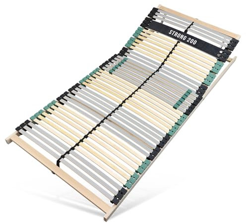 Sleepneo Lattenrost 180x200 Premium Strong bis 200Kg, Kopfteil verstellbar, 7-Zonen-Lattenrost mit 42 Latten, Made in Germany, extra stabil aus Buchenholz