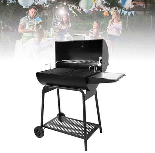 MDXHKK Outdoor Barbecue-Grill, Kochgrill, Kohlegrill, Stehender Barbecue-Grill, Tragbarer Eintopfofen Mit Thermometer, Barbecue-Ofen Für Zu Hause, Garten, Campen, Terrasse.
