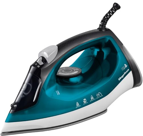 Magefesa Sail - Plancha de Suela Cerámica, 2400W, 320ml, Autolimpieza, Antigoteo y Antical, Planchado en Seco y en Vapor, Planchado Vertical